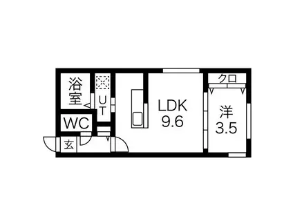 PRECIOUS KOTONI (1LDK/1階)の間取り写真