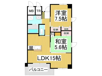 パークステージ縣(2LDK/10階)の間取り写真
