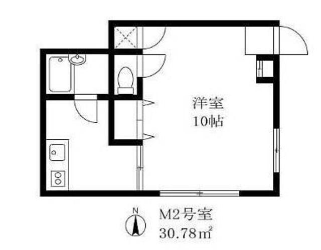 ウイング塩山(1DK/1階)の間取り写真