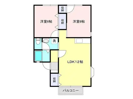 ニューキャピタル五番館(2LDK/2階)の間取り写真