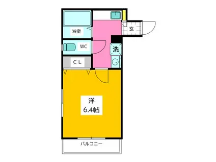 エスポワール本町(1K/2階)の間取り写真
