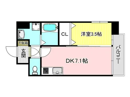 アンフィニXVIIマローネ(1DK/5階)の間取り写真