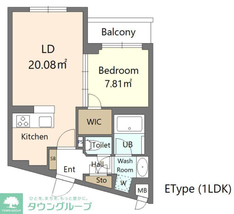 ALIVIS新江古田(1LDK/1階)の間取り写真