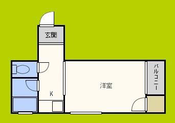 ビクトリーマンション雅(ワンルーム/2階)の間取り写真