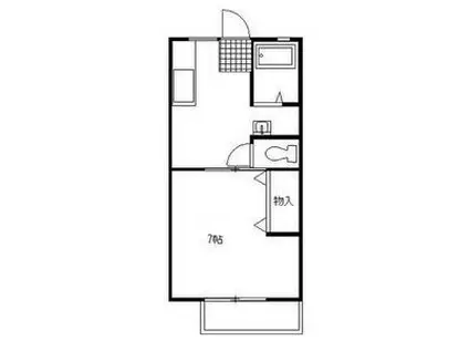 アビタシオン茂呂山I(1K/2階)の間取り写真