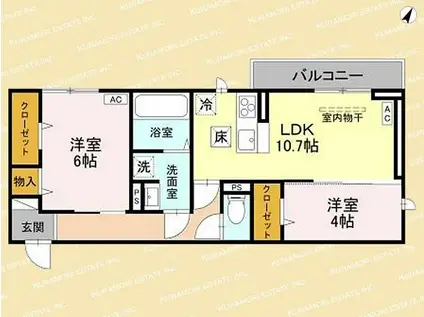CLASSEUM幸西-1-(2LDK/2階)の間取り写真