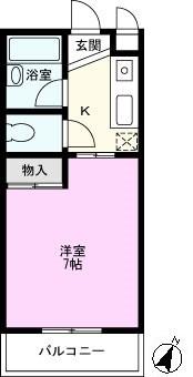 グリーンパーク山下(1K/2階)の間取り写真