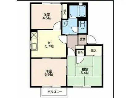 サンフラワー(3DK/2階)の間取り写真