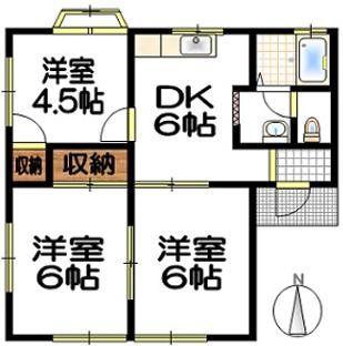 フローレンス春日(3DK/2階)の間取り写真