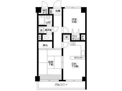 日神パレス拝島第2(2DK/4階)の間取り写真