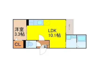 JACK TAKIHARU II(1LDK/1階)の間取り写真