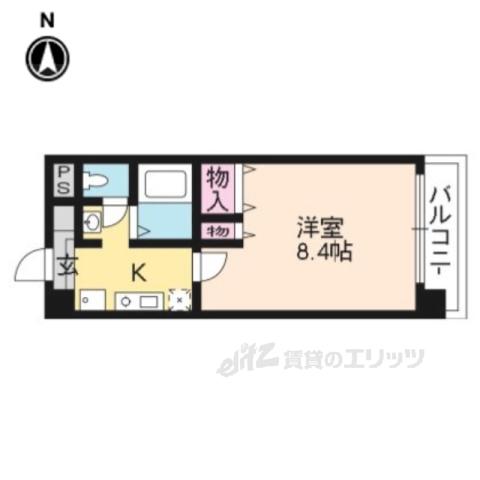 ハウスセゾン御所南(1K/10階)の間取り写真