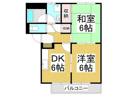 サンハイツB(2DK/1階)の間取り写真