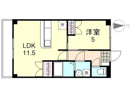 ロイヤル藤II(1LDK/1階)の間取り写真
