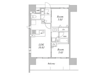 プレサンスロジェ千種駅ノース(1LDK/2階)の間取り写真