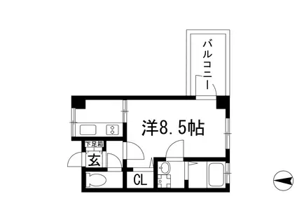 カタマチ川西ビル(1K/5階)の間取り写真