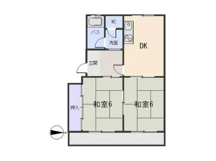 ハイツ神田(2DK/3階)の間取り写真