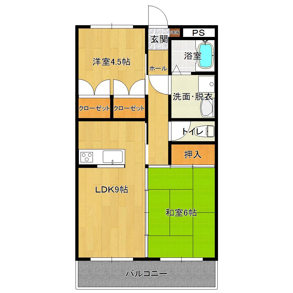 AMM FLATS(2LDK/2階)の間取り写真