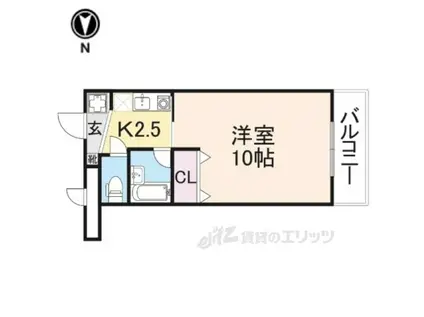 サンタウン竹鼻B棟(1K/4階)の間取り写真