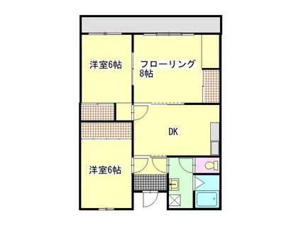 ホワイトパレス(3DK/2階)の間取り写真