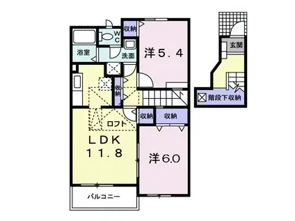 リバーシティA(2LDK/2階)の間取り写真