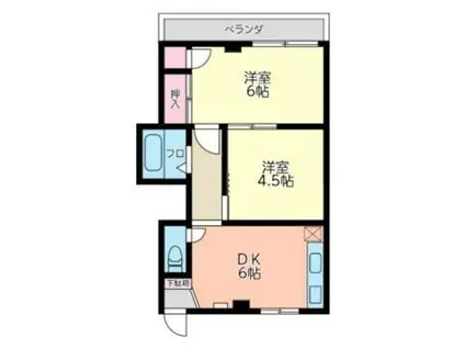 高喜屋マンション(2DK/3階)の間取り写真