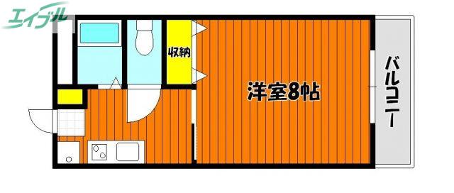エクシードY(1K/2階)の間取り写真