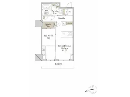 ナナアーク荒町(1LDK/7階)の間取り写真