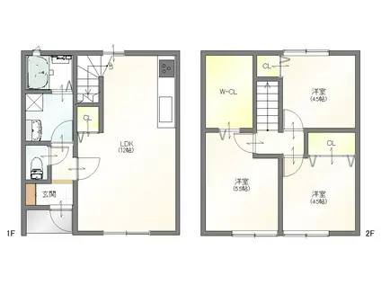SPACE広川 C棟(3LDK/1階)の間取り写真