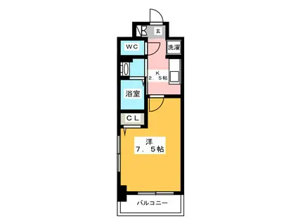アネシスT・J(1K/3階)の間取り写真