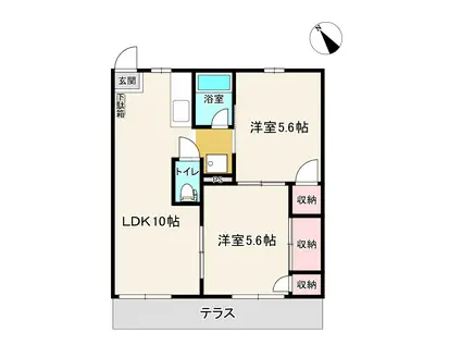 カーサエレナ A(2LDK/1階)の間取り写真