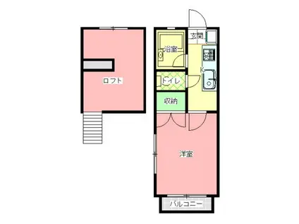 ツインヒルズ22(1K/1階)の間取り写真