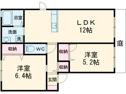 STRAWBERRY FIELDS 叶夢 弐番館(2LDK/1階)の間取り写真