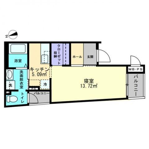 ミュー亀井町(1K/3階)の間取り写真