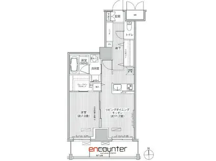 グランシャルール武蔵境(1LDK/6階)の間取り写真
