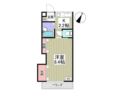 MKセンタービル(1K/3階)の間取り写真