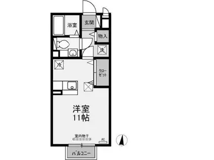 オアシス(ワンルーム/1階)の間取り写真
