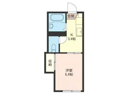 エクセル湘南台(1K/1階)の間取り写真