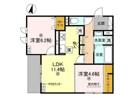 イルソラーレ須磨(2LDK/1階)の間取り写真