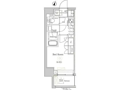 DIPS金町RESIDENCE(1K/11階)の間取り写真