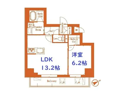 グレースティリア(1LDK/3階)の間取り写真
