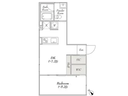 ルミークアン桜新町ノース(1LDK/3階)の間取り写真