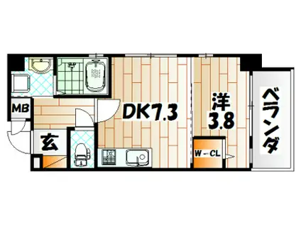 SUGERPARK(1DK/10階)の間取り写真