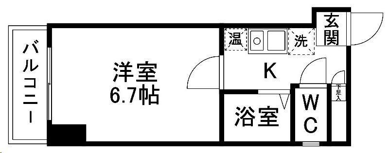 SAKO仙台東(1K/6階)の間取り写真