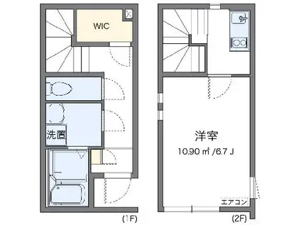クレイノフローリ(1K/1階)の間取り写真