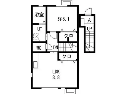 エスティーハウス鍛冶町(1LDK/2階)の間取り写真