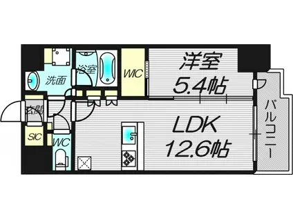 スプランディッド新大阪VII(1LDK/10階)の間取り写真