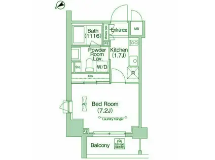 エミネンス高輪台(1K/8階)の間取り写真