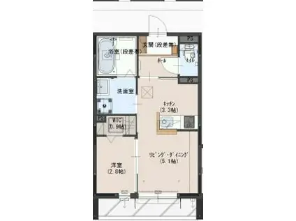 グランドゥール壱町田(1LDK/1階)の間取り写真