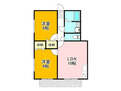 テルピンハウス(2LDK/1階)の間取り写真